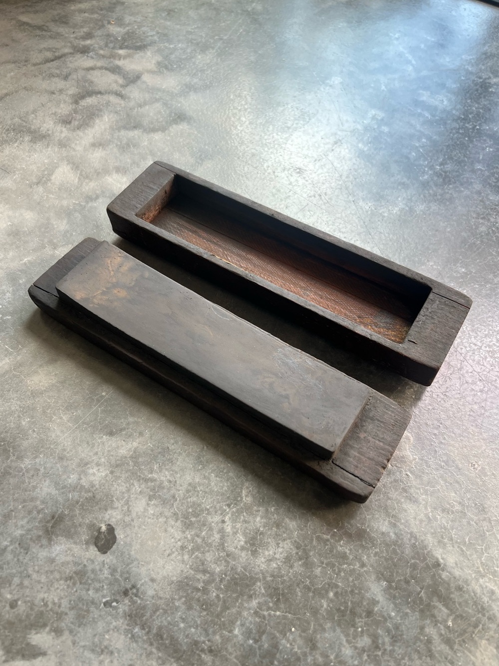 Antique Coffin (Bench) Boxed Sharpening Whetstone